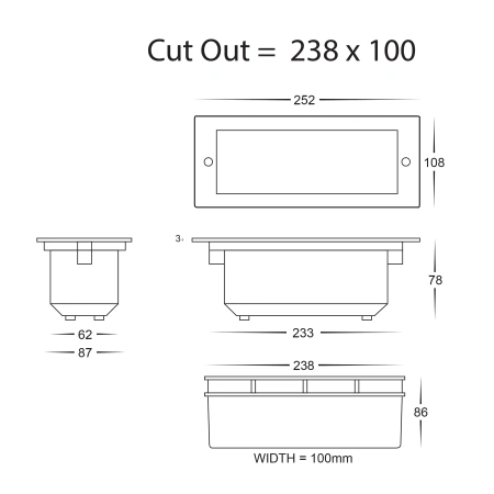 Step light Bata 316 10W LED 12V 3CCT SS