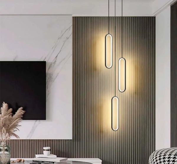 Pendant lamp Oval LED 3L GD 3K