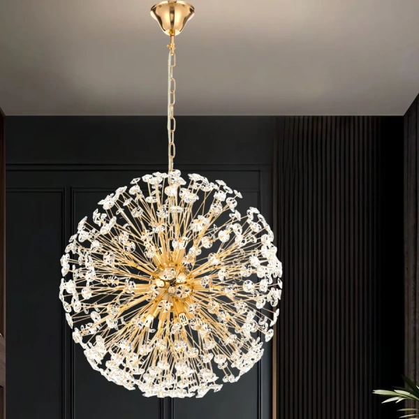 Round Pendant LERIDA 12 Lights GLD