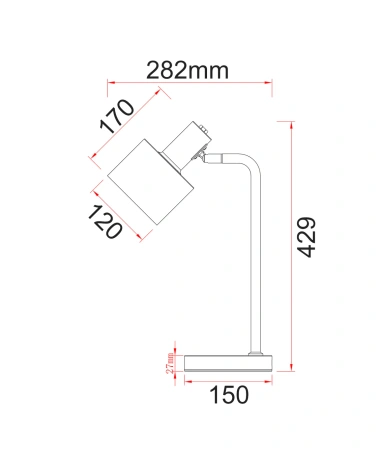 Table lamp FLOTAR-T1 E27 BLK