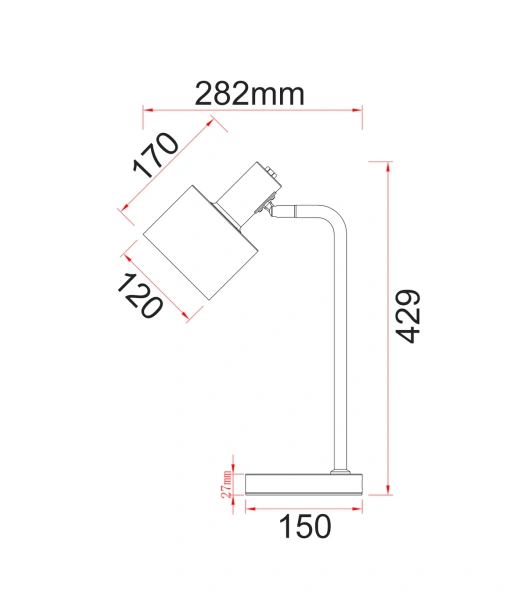 Table lamp FLOTAR-T2 E27 WHT