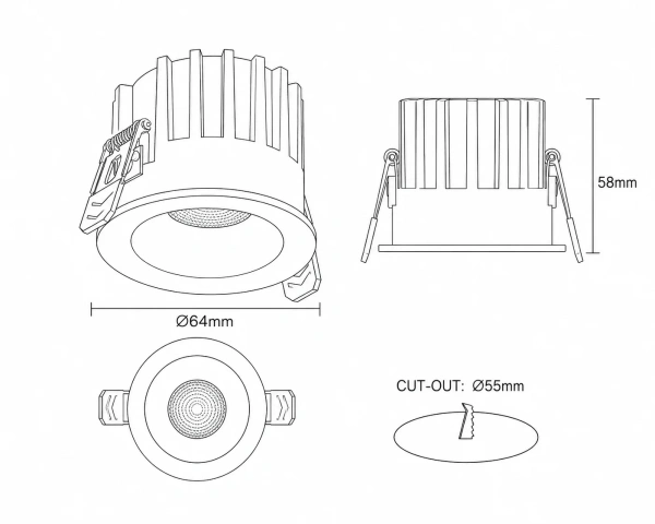 Recessed downlight ZNEO-6.55.CCT.WHT LED 6W 3CCT