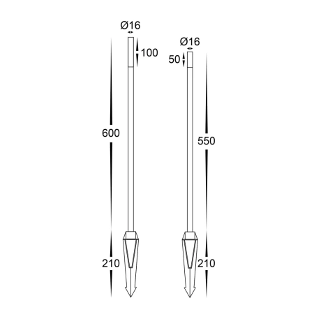 Bollard Spike kit Drique RGBCW 5 Light WIFI BLK
