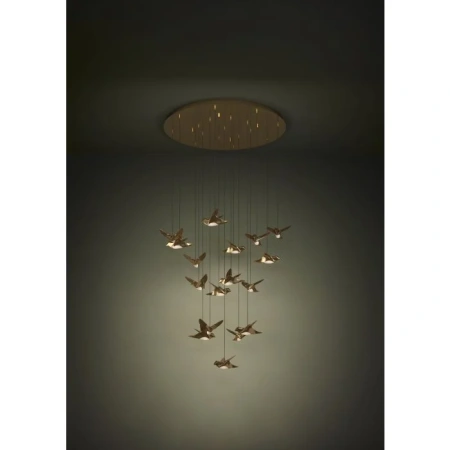 Pendant lamp Paratebueno 2 17R Birds LED 51W 3K BRS