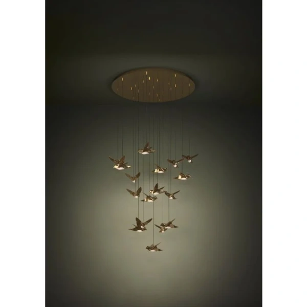 Pendant lamp Paratebueno 2 17R Birds LED 51W 3K BRS