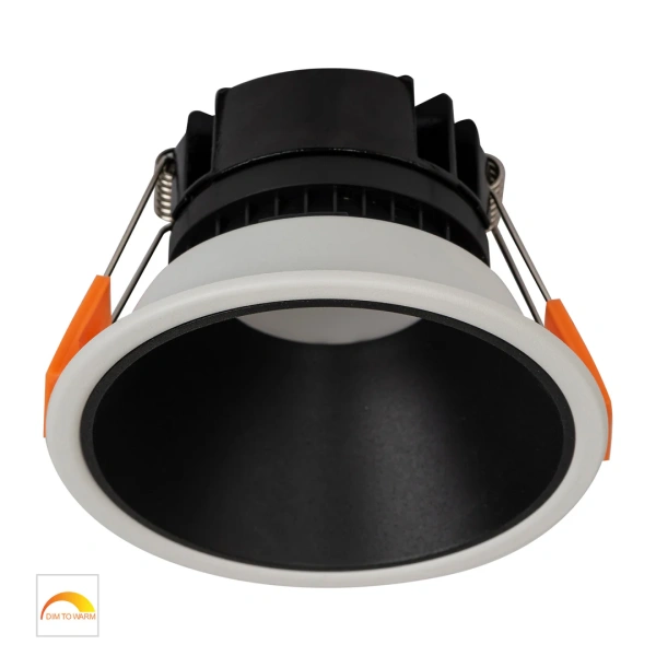 Recessed downlight Gleam WHT with BLK Insert Fixed Dim to Warm LED 9W IP54 Recessed downlight Gleam WHT with BLK Insert Fixed Dim to Warm LED 9W IP54