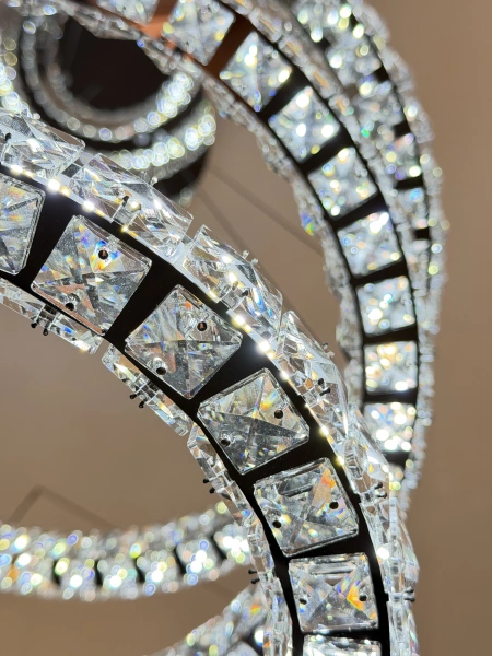 Pendant lamp Argus Crystal Ring 6 LED 93W CHR Remote