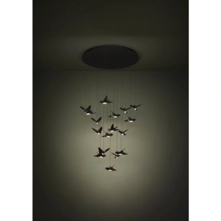 Pendant lamp Paratebueno 17R Birds LED 51W 3K BLK