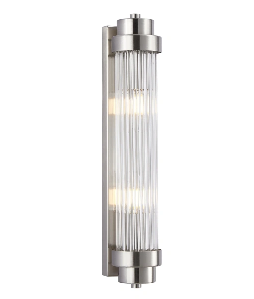 Wall light VARILLAS3 Up-Down Clear Glass Rod Satin Chrome 10W
