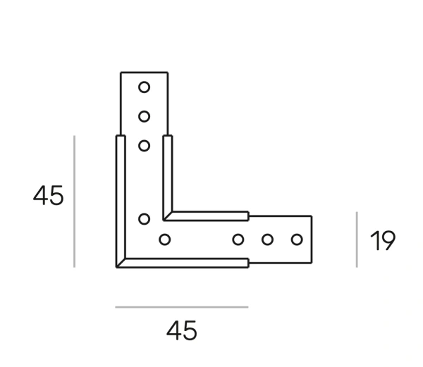 Surface track MUSE horizontal corner 48V Brass