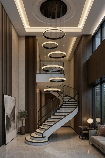 Pendant lamp Sky Rings Alabaster Spanish Marble LED 260W BL