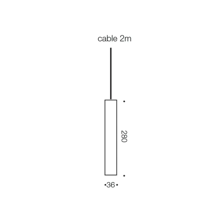 Pendant lamp Reed LED 3W L280 BLK