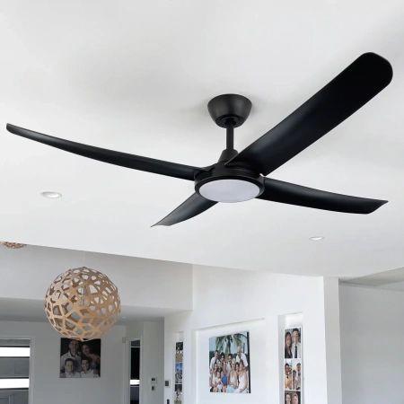 Ceiling Fan Flatjet 3-4-5 blades LED 24W CCT BLK 56
