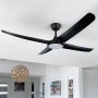 Ceiling Fan Flatjet 3-4-5 blades LED 24W CCT BLK 56