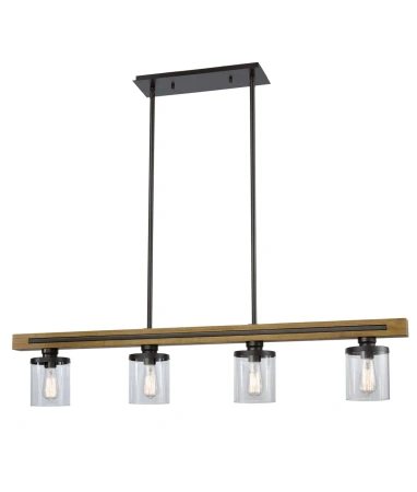 Pendant lamp METI Medieval Rustic Warm Chestnut Wood Bar 