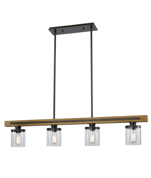 Pendant lamp METI Medieval Rustic Warm Chestnut Wood Bar 