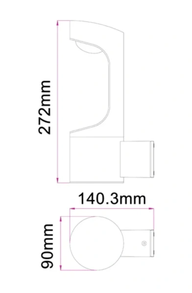 Wall light SETH 1 LED Matt Black IP54