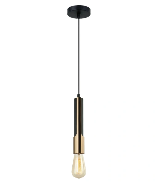 Pendant lamp GOLDA2 Tube with Brass Highlight