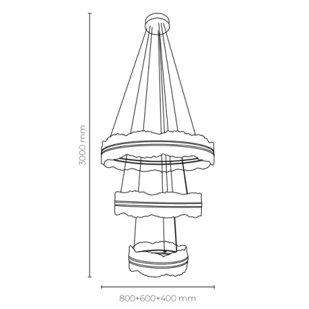 Pendant lamp Raya 3 LED 180W GD