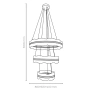 Pendant lamp Raya 3 LED 180W GD