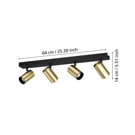 Spotlight CUMARIBO 4X5W GU10 4000K BRS MATT-BLK