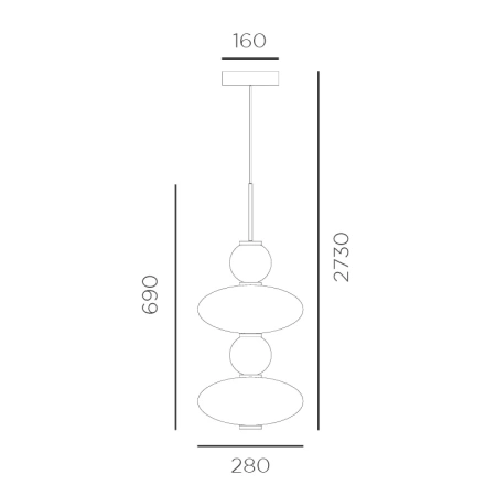 Pendant lamp Lumiere 2 SP LED 34W 3K