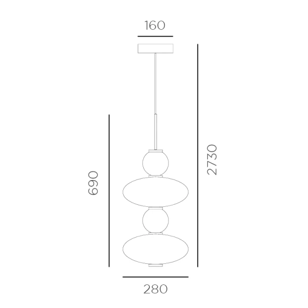 Pendant lamp Lumiere 2 SP LED 34W 3K  Pendant lamp Lumiere 2 SP LED 34W 3K