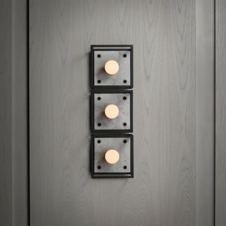 Wall light Caged Small White Marble e27