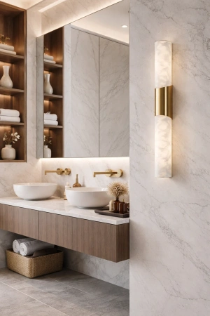 Wall light Aragon W1 Alabaster Spanish Marble LED 10W 3K BRS