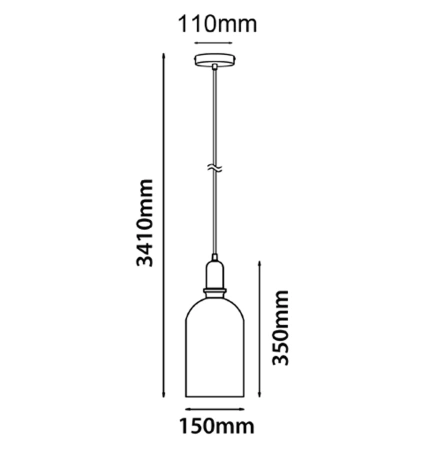 Pendant lamp HORTEN Scandinavian Oblong Shape BLK
