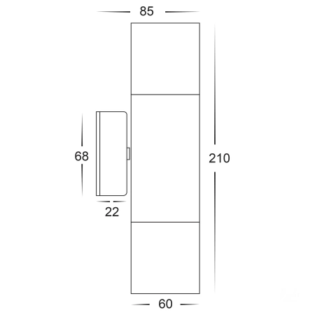 Wall light Tivah Light Up Down MR16 3CCT AB