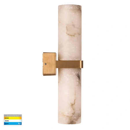Wall light Spanish Alabaster Glass Up & Down G9 18W BRS