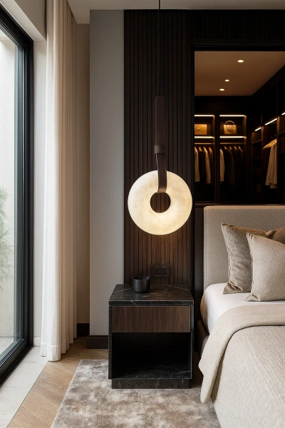 Pendant lamp Calcena P1 Alabaster Spanish Marble LED 12W 3CCT BRS