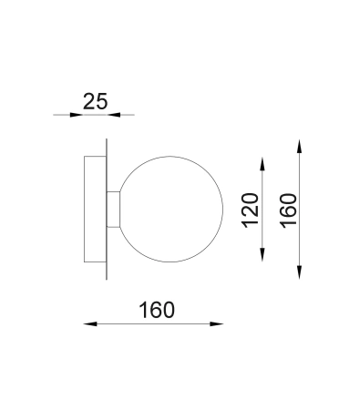 Wall light BALLE2R round base IP20 G9 BLK