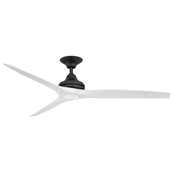Ceiling fan Spitfire AC D60 Black Base White Blades 17w LED Light