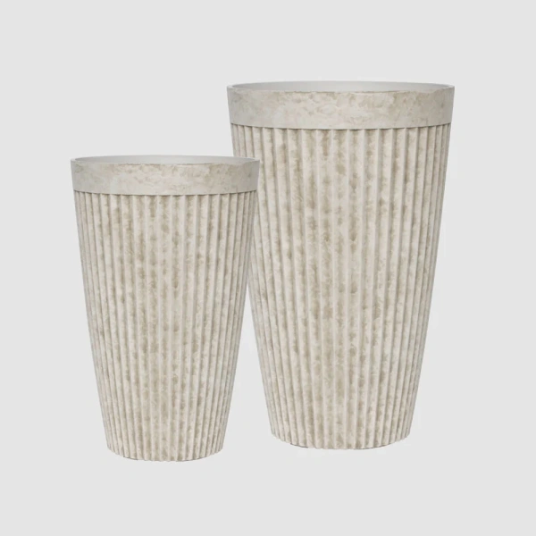 Elwood Set of 2 Tall Planters 1.0kg Ivory