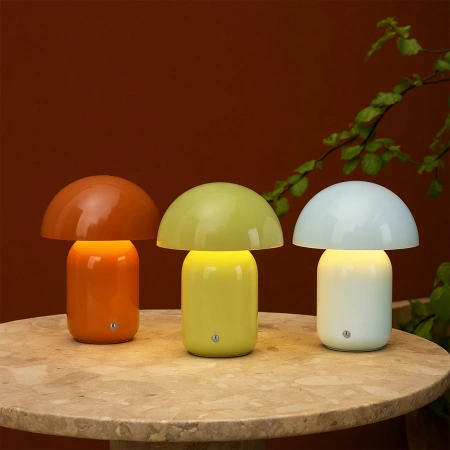 Table Lamp Mushroom LED CCT Dim Rechargeable Pale Blue
