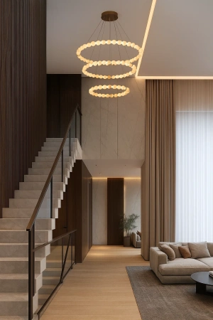 Pendant lamp Coronet 3 Alabaster Spanish Marble LED 90W CCT BRS