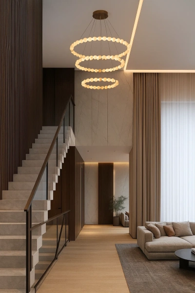 Pendant lamp Coronet 3 Alabaster Spanish Marble LED 90W CCT BRS