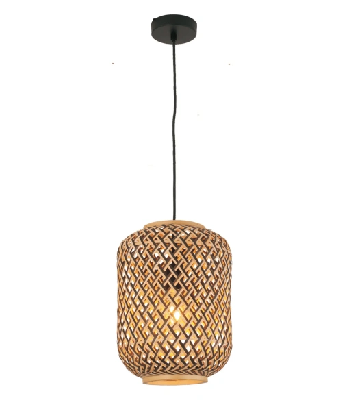 Pendant lamp CESTA Cylinder Brown Natural Bamboo