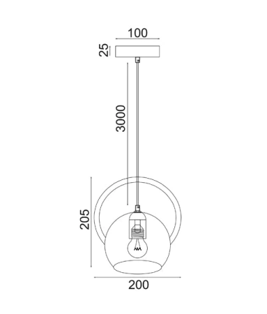 Pendant lighting BELLA3 GLD