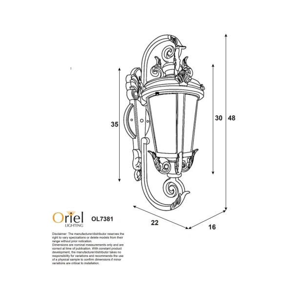 Wall light Albion E27 Coach Light Black