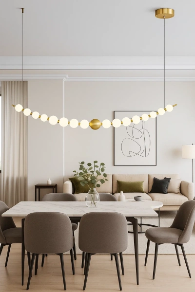 Pendant lamp Cloud P52 L125 LED 20W BRS