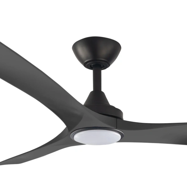 Ceiling fan Spitfire DC D52 Black Base Black Blades 18w LED Light
