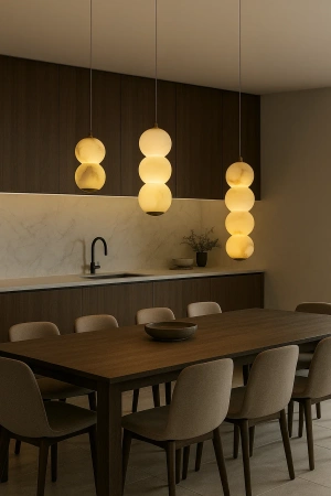 Pendant lamp Esco 2 Alabaster Spanish Marble LED 6W 3CCT BRS
