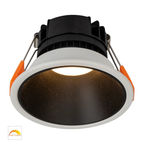Recessed downlight Gleam WHT with BLK Insert Fixed Dim to Warm LED 9W IP54 Recessed downlight Gleam WHT with BLK Insert Fixed Dim to Warm LED 9W IP54