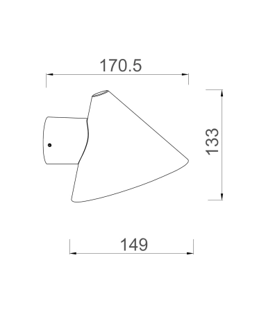 Wall light Cuchara 1 Exterior Cone Surface Mounted IP65