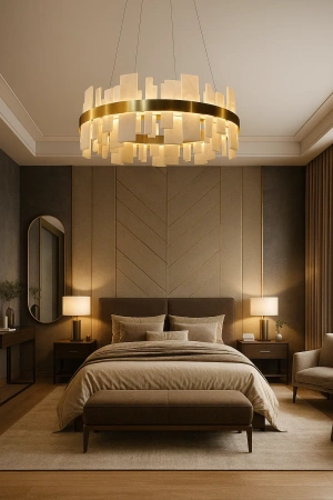 Pendant lamp Miragemas D60 Alabaster Spanish Marble LED 30W CCT Dim BRS