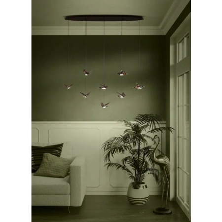 Pendant lamp Paratebueno 8 Birds LED 34W 3K BLK