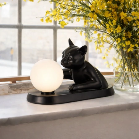 Table lamp Cat Touching Ball LED black